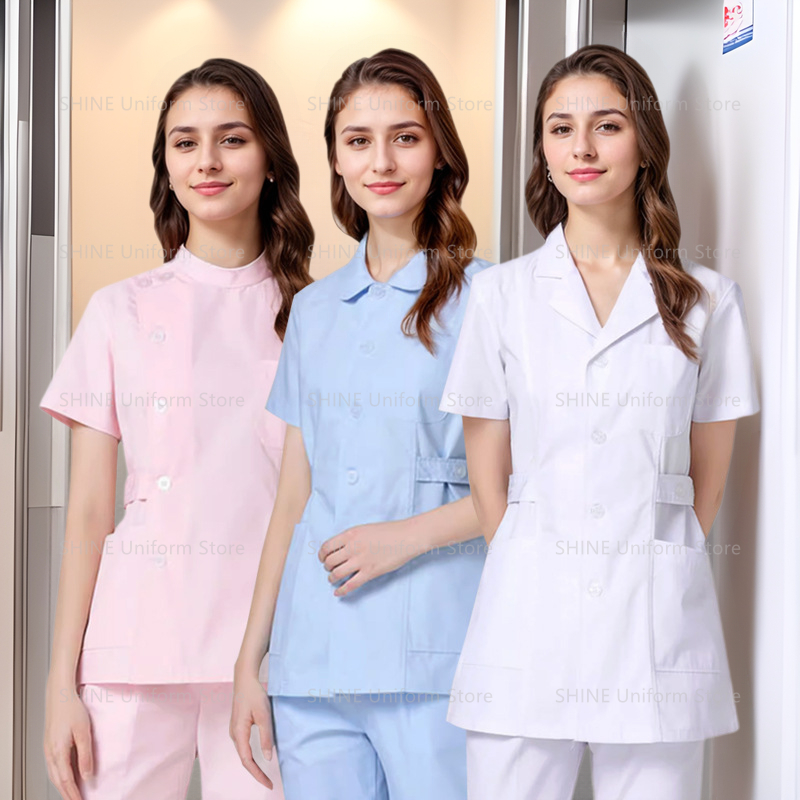 Pink Short Scrubs Set Nurse Do - Medical Lab Coats review and price
