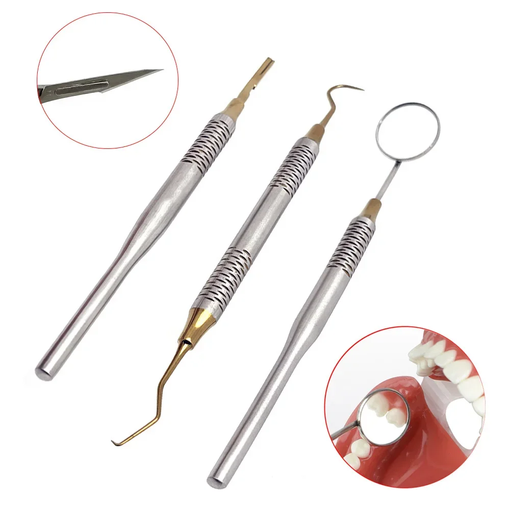 3pcs/set Stainless Steel Denta - Dental Mirror Probe review and price