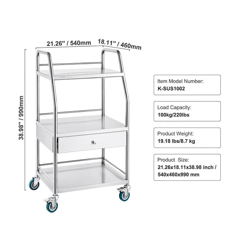 Medical Trolley 23.6x15.7x33.4 - Medical Lab Design review and price